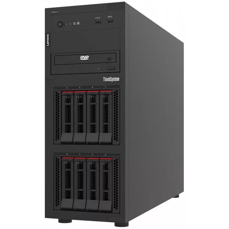 Lenovo ThinkSystem ST250 V3 7DCE100BEA διακομιστής tower, Intel Xeon 6315P 4C 2,8 GHz 55 W, 16 GB, 1x 800 W