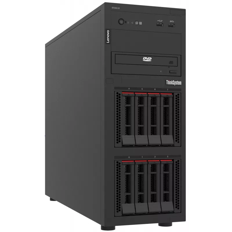 Lenovo ThinkSystem ST250 V3 7DCE100BEA διακομιστής tower, Intel Xeon 6315P 4C 2,8 GHz 55 W, 16 GB, 1x 800 W