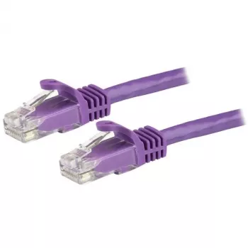 StarTech.com καλώδιο Ethernet CAT6 15m - μωβ καλώδιο CAT 6 Gigabit Ethernet - 250MHz 100W PoE RJ45 UTP καλώδιο δικτύου/patch χωρίς προεξοχή με ανακούφιση τάσης, ελεγμένο μεμονωμένα