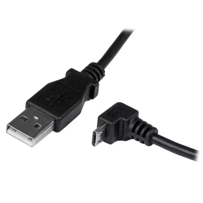 StarTech.com καλώδιο Micro-USB 2m - A σε γωνιακό Micro-B, 2 m, USB A, Micro-USB B, USB 2.0, 0,48 Gbit/s, μαύρο