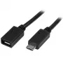 StarTech.com USBUBEXT50CM καλώδιο προέκτασης Micro-USB, αρσενικό/θηλυκό, 0,5 m (20 ίντσες), USB 2.0, συμβατό με OTG/MHL, μαύρο