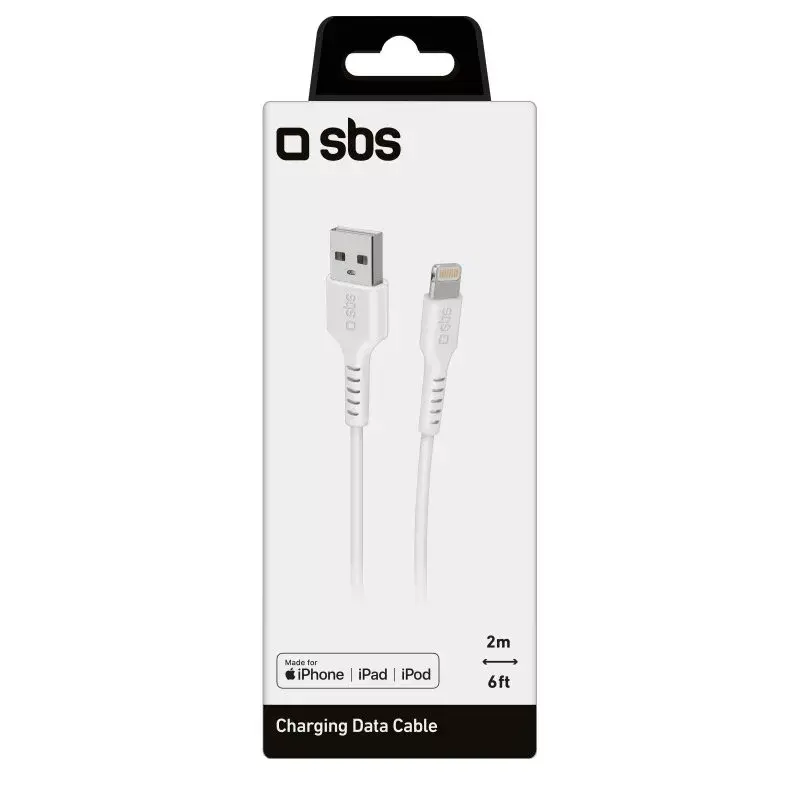 Καλώδιο Lightning SBS TECABLEUSBIP5289W 2m Λευκό USB A