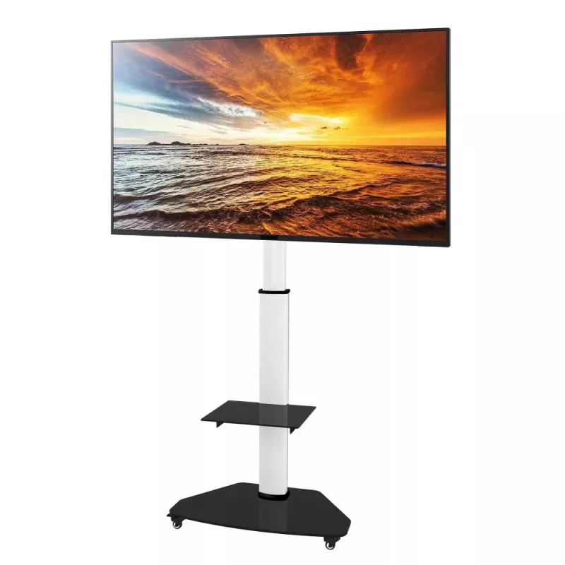 Techly βάση δαπέδου με ράφι TV LCD/LED/Plasma 37-70 ίντσες λευκή