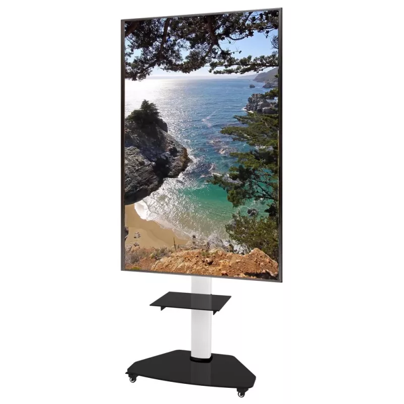 Techly βάση δαπέδου με ράφι TV LCD/LED/Plasma 37-70 ίντσες λευκή