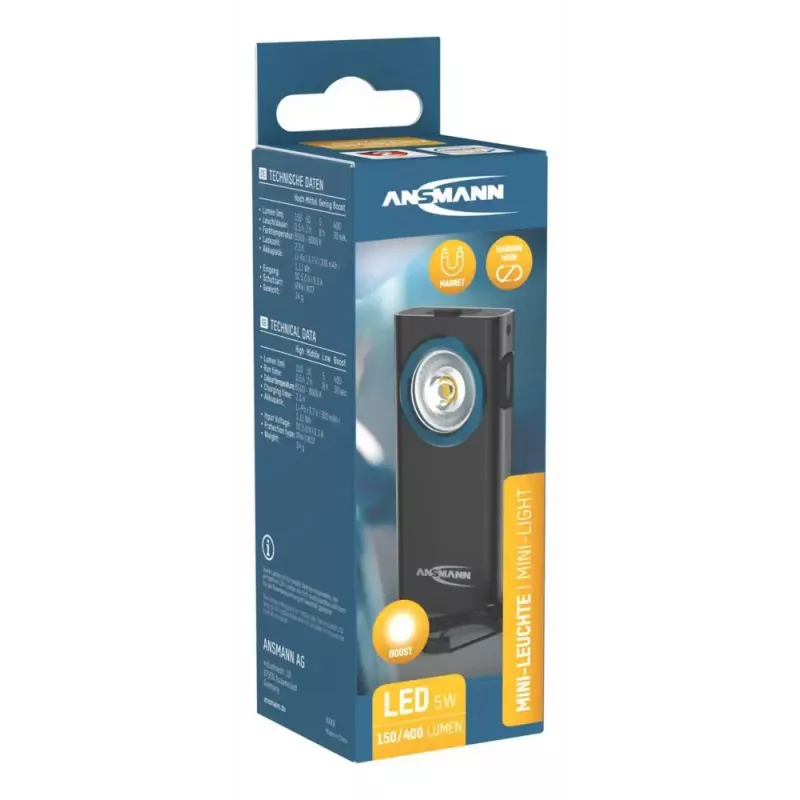 Φακός μπρελόκ Ansmann ML400R Μαύρο LED 5W επαναφορτιζόμενος USB