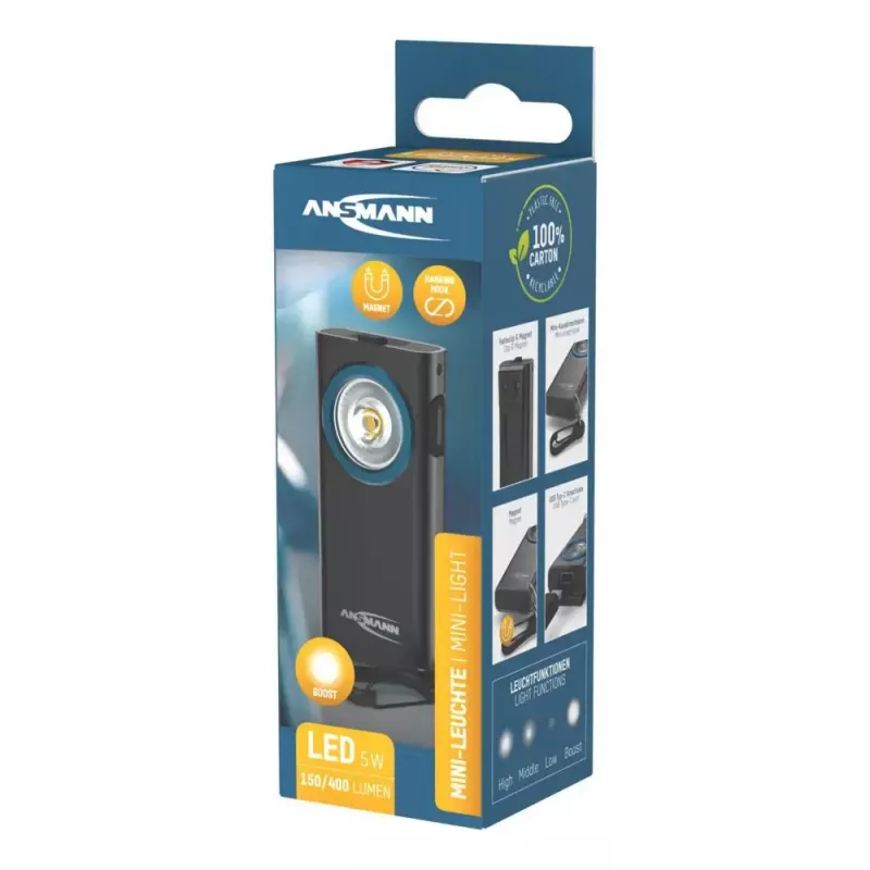 Φακός μπρελόκ Ansmann ML400R Μαύρο LED 5W επαναφορτιζόμενος USB