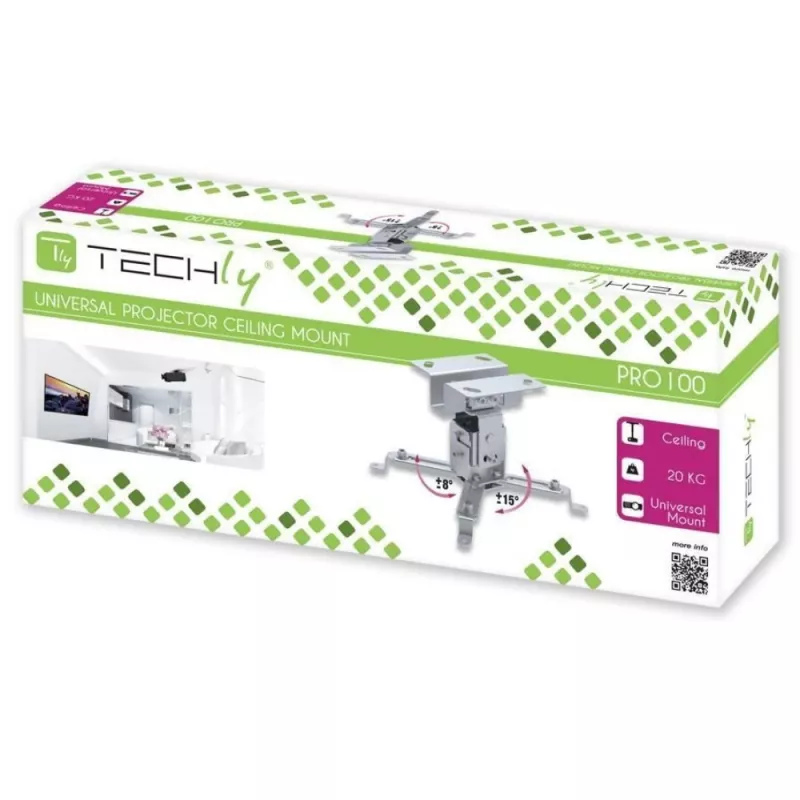 Techly Βάση οροφής προβολέα Επέκταση 130 mm Ασημί ICA-PM 2S
