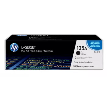 HP 125A συσκευασία 2 τεμ. μαύρες γνήσιες κασέτες τόνερ LaserJet, 2200 σελίδες, μαύρο, 2 τεμ.