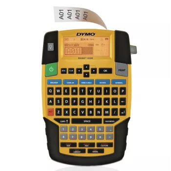 DYMO RHINO 4200 Βιομηχανική συσκευή ετικετών | Πληκτρολόγιο QWERTY & hotkeys εξοικονόμησης χρόνου | Ανθεκτικός εκτυπωτής ετικετών για εργοτάξια και απαιτητικές εργασίες ετικετών
