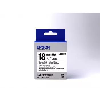 Epson Κασέτα ετικετών ισχυρής πρόσφυσης LK-5WBW μαύρο/λευκό 18 mm (9 m)
