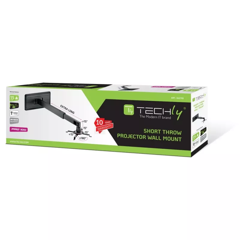 Techly ICA-PM 21 Βάση προβολέα τοίχου μαύρη