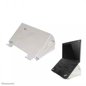 Neomounts NSNOTEBOOK300 βάση για φορητό υπολογιστή, 10–22 ίντσες (25,4–55,9 cm), ακρυλικό, κλίση 20–40°, 4 θέσεις ύψους, έως 15 kg, διαφανής