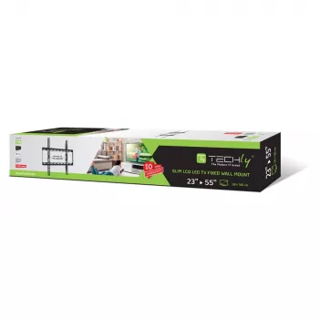 Techly Σταθερή λεπτή βάση τοίχου LED TV LCD 23-55 Μαύρο” ICA-PLB 162M