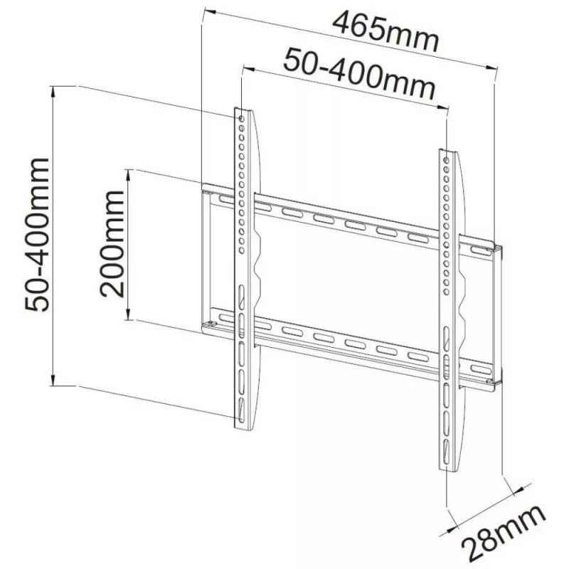 Techly Σταθερή λεπτή βάση τοίχου LED TV LCD 23-55 Μαύρο” ICA-PLB 162M