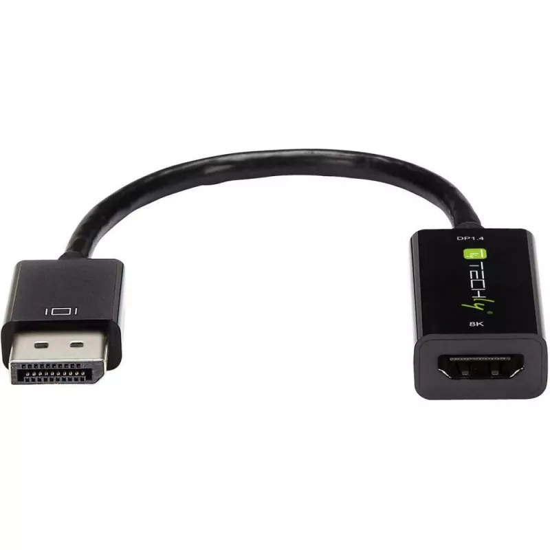 Techly IADAP-DP-HDMIF8K ενεργός προσαρμογέας DisplayPort 1.4 (αρσ.) σε HDMI (θηλ.), 8K, μαύρος