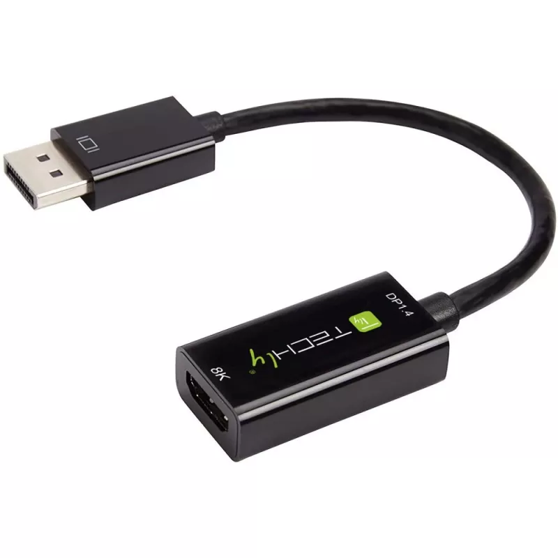 Techly IADAP-DP-HDMIF8K ενεργός προσαρμογέας DisplayPort 1.4 (αρσ.) σε HDMI (θηλ.), 8K, μαύρος