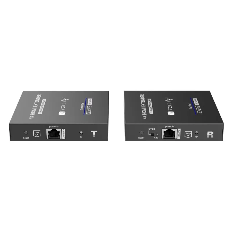 Techly IDATA-EXT-676 Πομποδέκτης & Δέκτης AV Μαύρο