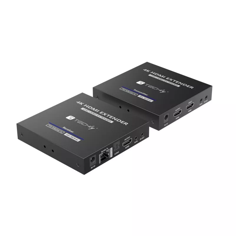 Techly IDATA-EXT-676 Πομποδέκτης & Δέκτης AV Μαύρο