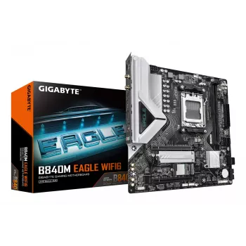 GIGABYTE B840M EAGLE WIFI6 Μητρική - AMD Ryzen 9000 CPUs, 5+2+2 φάσεις VRM, έως 7600 MHz DDR5 (O.C.), 1x PCIe 4.0 + 1x PCIe 3.0 M.2, Wi-Fi 6, 2,5 GbE LAN, USB 3.2 Gen 1