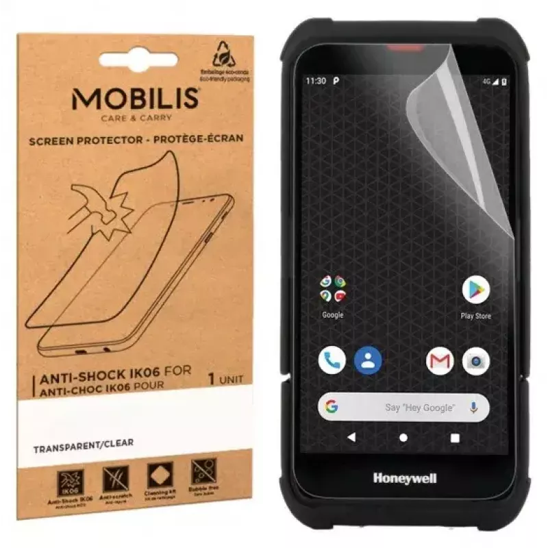 Mobilis 036255 αντικραδασμικό προστατευτικό οθόνης IK06 για Honeywell EDA52 / EDA56 / EDA57, διάφανο