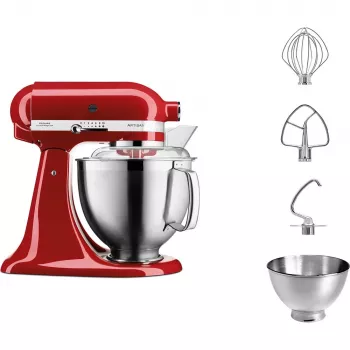 Κουζινομηχανή KITCHENAID Artisan 5KSM185PS, 4,8 L μπολ ανοξείδωτου χάλυβα, 300 W, 10 ταχύτητες, κόκκινο