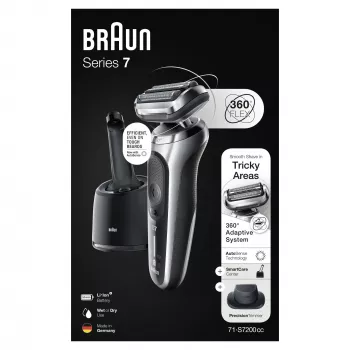 Ξυριστική μηχανή Braun Series 7 71-S7200c Μαύρο Ασημί Ιόντων λιθίου 50 min