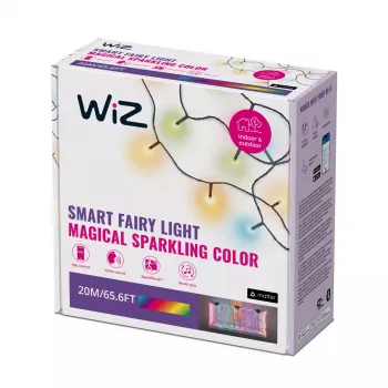 WiZ Smart Wi-Fi φωτάκια LED 20 m, RGBIC, 160 LED, 16 εκατομμύρια χρώματα, 15 W, IP44