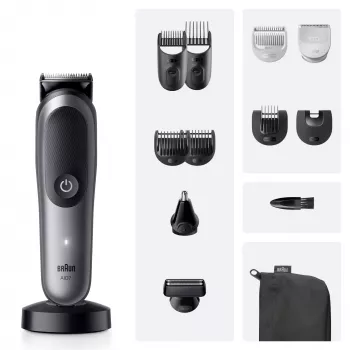 Trimmer BRAUN 80789908 Dark Γκρι — 21 ρυθμίσεις μήκους, ιόντων λιθίου, 120 λεπτά διάρκεια, λειτουργία δικτύου/μπαταρίας