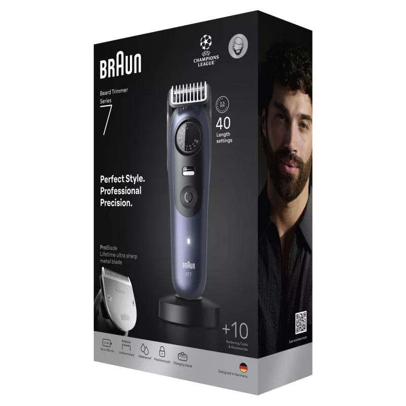 Trimmer γενειάδας Braun BeardTrimmer 7 BT7540 0.5-20 mm Μπαταρία Μαύρο Μπλε