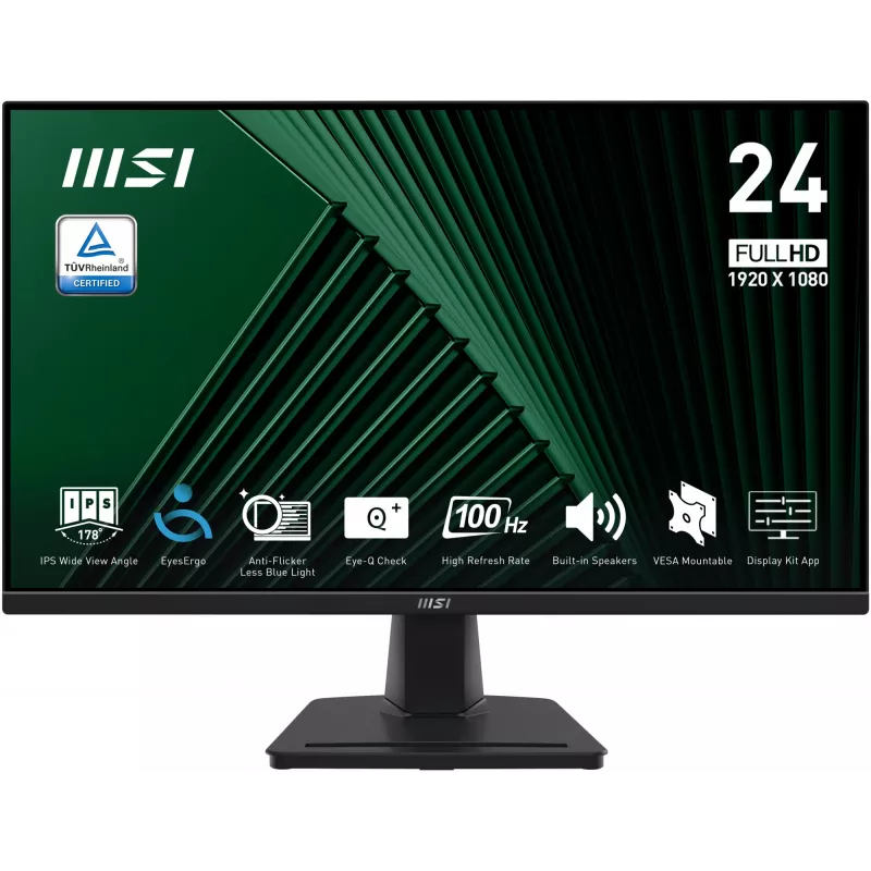 Οθόνη LCD MSI Pro MP245G 23,8 ίντσες Full HD (1920×1080), IPS, 4 ms, 300 cd/m², VESA, ενσωματωμένα ηχεία