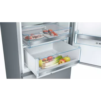 Bosch Serie 6 KGE39AICA ψυγειοκαταψύκτης, ελεύθερης τοποθέτησης, 343 l (249 l + 94 l), 201 cm, ενεργειακή κλάση C, ανοξείδωτο ατσάλι