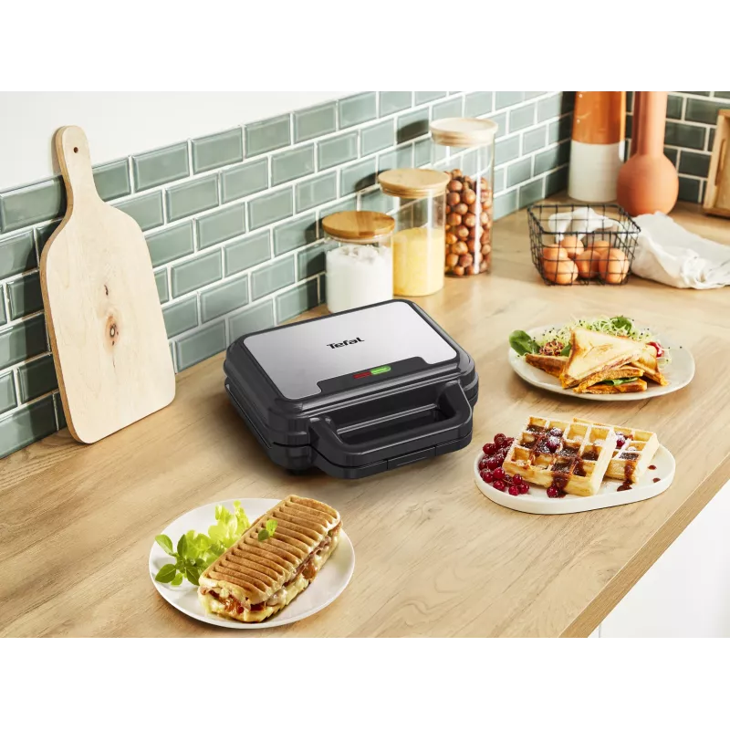 Τοστιέρα Tefal SW383D10 700 W μαύρη, ανοξείδωτο ατσάλι