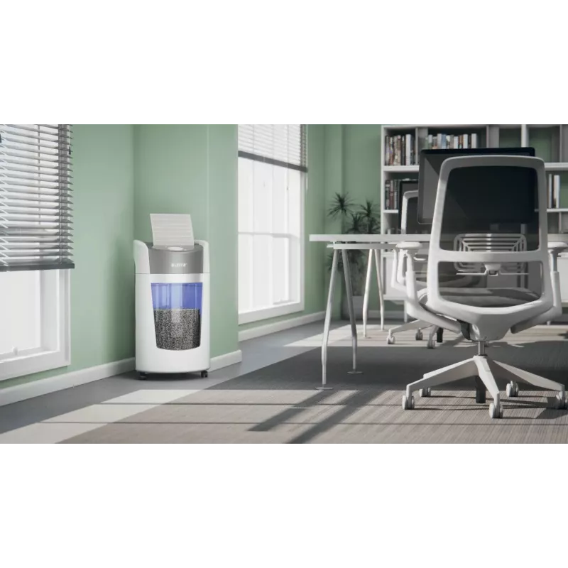 Leitz IQ OptiMax Office καταστροφέας εγγράφων μικροκοπής επίπεδο ασφαλείας P5 35L - λευκό