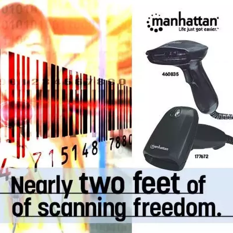 Φορητός σαρωτής barcode Manhattan Long Range CCD