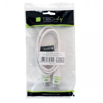 Techly 5m High Speed καλώδιο HDMI με Ethernet A/A M/M λευκό ICOC HDMI-4-050WH