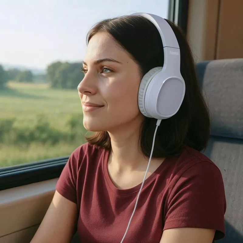Hama Fun C 00221815 ακουστικά on-ear με μικρόφωνο, ενσύρματα USB-C, καλώδιο 1,2 m, λευκά