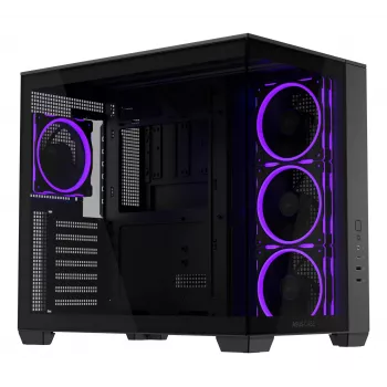 Κουτί υπολογιστή ASUS A32 PLUS ATX, μαύρο — tempered glass, ανεμιστήρες RGB, USB-C, υποστηρίζει ATX/Micro-ATX/Mini-ITX