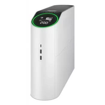 APC Back-UPS Pro, 2200VA/1320W, Tower, 230V, 4x Schuko και 2x IEC C13 έξοδοι, φωτισμός RGB, καθαρό ημιτονοειδές κύμα, Arctic (λευκό)