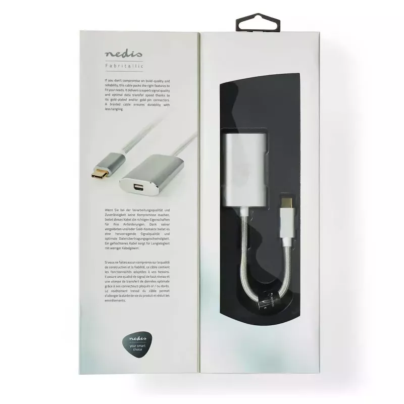 Προσαρμογέας καλωδίου βίντεο Nedis CCTB64580AL02 0,2m USB Type-C Mini DisplayPort