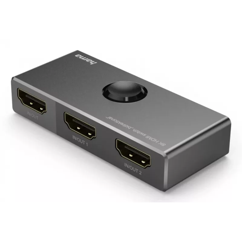 HAMA 8K HDMI Αμφίδρομος διακόπτης — 1 είσοδος σε 2 εξόδους / 2 είσοδοι σε 1 έξοδο, Μοντέλο 00205324