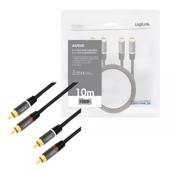 Καλώδιο ήχου LogiLink CA1209 10m 2xRCA Μαύρο