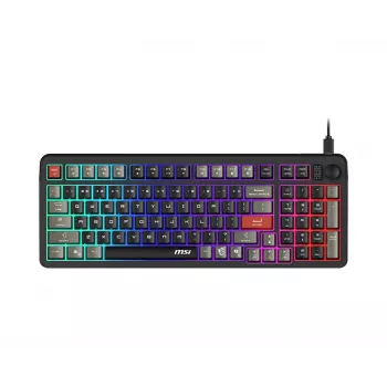 Πληκτρολόγιο MSI Forge GK110 – Full-Size (100 %), USB ενσύρματο, QWERTY US-Αγγλικά, Μεμβράνη, RGB οπίσθιος φωτισμός, 97 πλήκτρα, Μαύρο