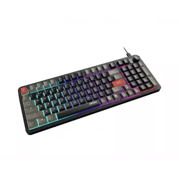 Πληκτρολόγιο MSI Forge GK110 – Full-Size (100 %), USB ενσύρματο, QWERTY US-Αγγλικά, Μεμβράνη, RGB οπίσθιος φωτισμός, 97 πλήκτρα, Μαύρο