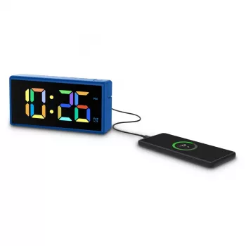 Ψηφιακό ξυπνητήρι Hama Ibiza μπλε LCD μπαταρία USB 150x34x73mm