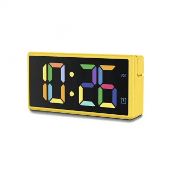 Ψηφιακό ξυπνητήρι Hama Ibiza κίτρινο LCD μπαταρία USB