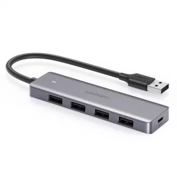 USB Hub UGREEN 50985 (4× USB 3.2 Gen 1 Type-A, 5 Gb/s, ασημί)