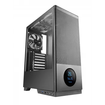 Κουτί υπολογιστή TACENS 2SAGITTA20 Midi Tower, σκληρυμένο γυαλί, ATX/Micro-ITX/Mini-ITX, 1x3,5 ιντσών + 2x2,5 ιντσών, LED, προεγκατεστημένος ανεμιστήρας