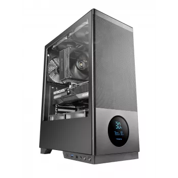 Κουτί υπολογιστή TACENS 2SAGITTA20 Midi Tower, σκληρυμένο γυαλί, ATX/Micro-ITX/Mini-ITX, 1x3,5 ιντσών + 2x2,5 ιντσών, LED, προεγκατεστημένος ανεμιστήρας