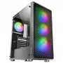 Mars Gaming MC-F Μαύρο, ATX Gaming Semitower, Πλαϊνό παράθυρο σκληρυμένου γυαλιού, Μεταλλικό πλέγμα μπροστά, 4x 120mm ARGB ανεμιστήρες