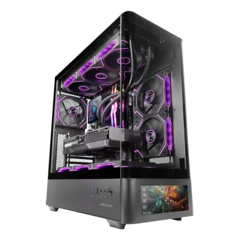 Κουτί υπολογιστή TACENS Mars Gaming MCLCDPRO Midi Tower – Μαύρο, οθόνη IPS 7,2 ιντσών, τροφοδοτικό κάτω, υποστήριξη ATX/Micro‑ATX/Mini‑ITX